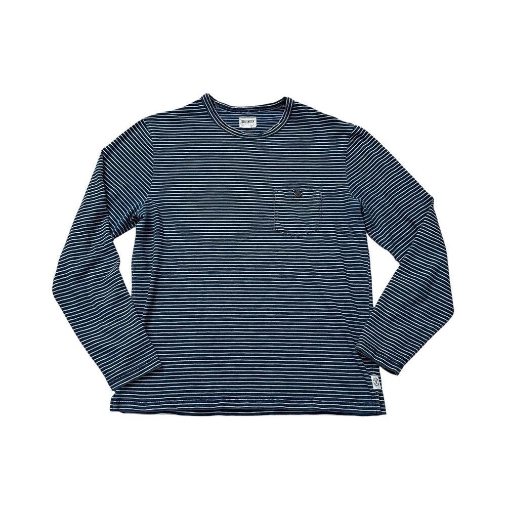 Todd Snyder Striped Long Sleeve Pocket Tee Size M